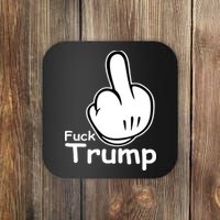 Fuck Trump Cartoon Middle Finger Resist Anti Trump Coaster