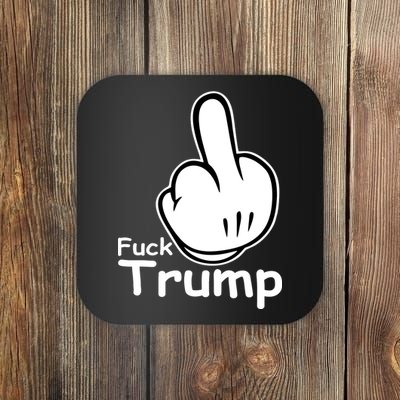 Fuck Trump Cartoon Middle Finger Resist Anti Trump Coaster