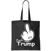 Fuck Trump Cartoon Middle Finger Resist Anti Trump Tote Bag