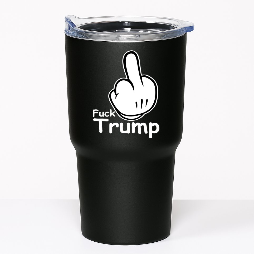 Fuck Trump Cartoon Middle Finger Resist Anti Trump Tumbler