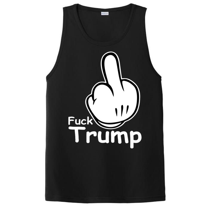 Fuck Trump Cartoon Middle Finger Resist Anti Trump PosiCharge Competitor Tank