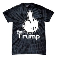 Fuck Trump Cartoon Middle Finger Resist Anti Trump Tie-Dye T-Shirt