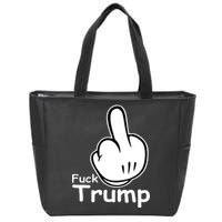 Fuck Trump Cartoon Middle Finger Resist Anti Trump Zip Tote Bag