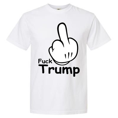 Fuck Trump Cartoon Middle Finger Resist Anti Trump Garment-Dyed Heavyweight T-Shirt