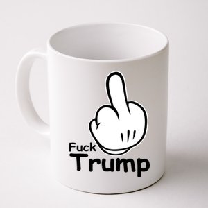 Fuck Trump Cartoon Middle Finger Resist Anti Trump Coffee Mug