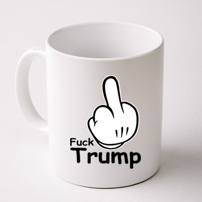 Fuck Trump Cartoon Middle Finger Resist Anti Trump Coffee Mug