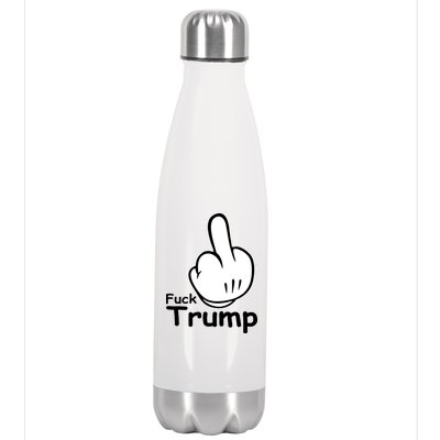 Fuck Trump Cartoon Middle Finger Resist Anti Trump Stainless Steel Insulated Water Bottle