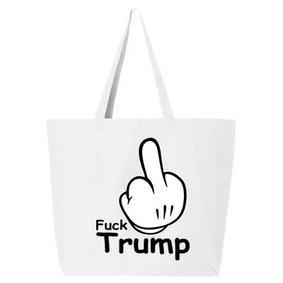 Fuck Trump Cartoon Middle Finger Resist Anti Trump 25L Jumbo Tote