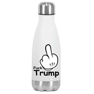 Fuck Trump Cartoon Middle Finger Resist Anti Trump Stainless Steel Insulated Water Bottle