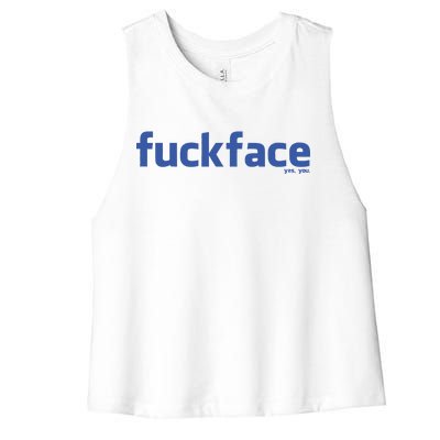 Fuckface Yes You Women's Racerback Cropped Tank