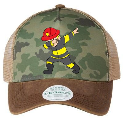 Firefighter Uniform Design Dabbing Dab Gift Legacy Tie Dye Trucker Hat