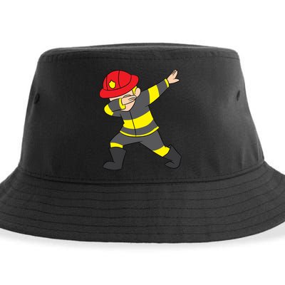 Firefighter Uniform Design Dabbing Dab Gift Sustainable Bucket Hat