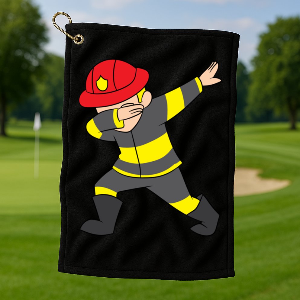 Firefighter Uniform Design Dabbing Dab Gift Golf Towel