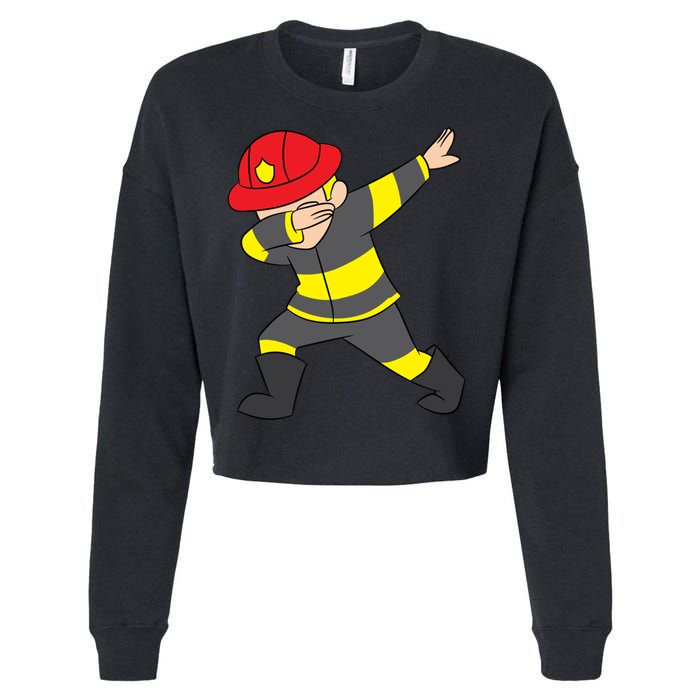 Firefighter Uniform Design Dabbing Dab Gift Cropped Pullover Crew