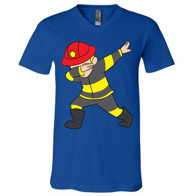 Firefighter Uniform Design Dabbing Dab Gift V-Neck T-Shirt