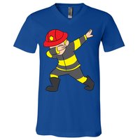 Firefighter Uniform Design Dabbing Dab Gift V-Neck T-Shirt