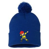 Firefighter Uniform Design Dabbing Dab Gift Pom Pom 12in Knit Beanie