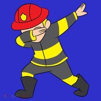 Firefighter Uniform Design Dabbing Dab Gift Pom Pom 12in Knit Beanie