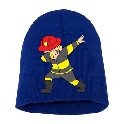 Firefighter Uniform Design Dabbing Dab Gift Short Acrylic Beanie