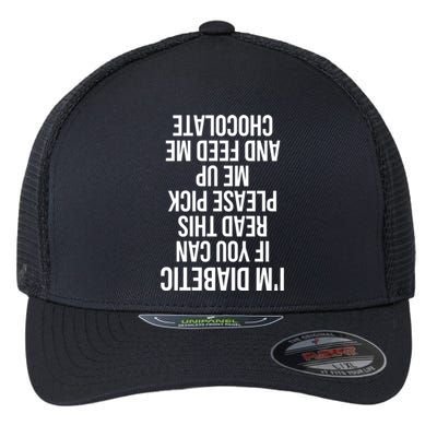 Funny Upside Down Diabetic Quote Type 1 Gift Passed Out Joke Gift Flexfit Unipanel Trucker Cap