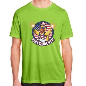 Firequacker Usa Duck Firework 4th Of July Adult ChromaSoft Performance T-Shirt