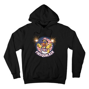 Firequacker Usa Duck Firework 4th Of July Hoodie