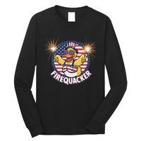 Firequacker Usa Duck Firework 4th Of July Long Sleeve Shirt