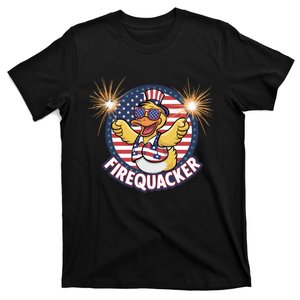 Firequacker Usa Duck Firework 4th Of July T-Shirt