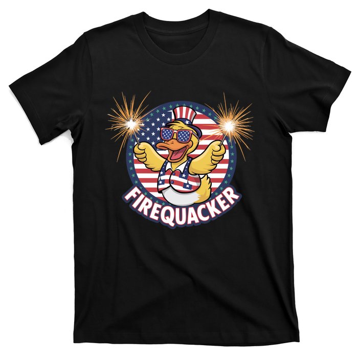 Firequacker Usa Duck Firework 4th Of July T-Shirt