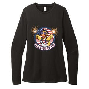 Firequacker Usa Duck Firework 4th Of July Womens CVC Long Sleeve Shirt