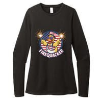 Firequacker Usa Duck Firework 4th Of July Womens CVC Long Sleeve Shirt