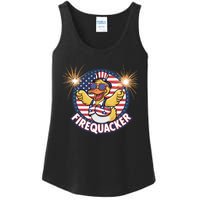 Firequacker Usa Duck Firework 4th Of July Ladies Essential Tank