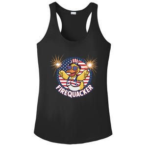 Firequacker Usa Duck Firework 4th Of July Ladies PosiCharge Competitor Racerback Tank