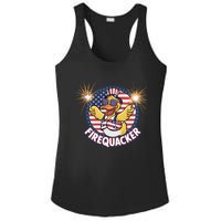 Firequacker Usa Duck Firework 4th Of July Ladies PosiCharge Competitor Racerback Tank