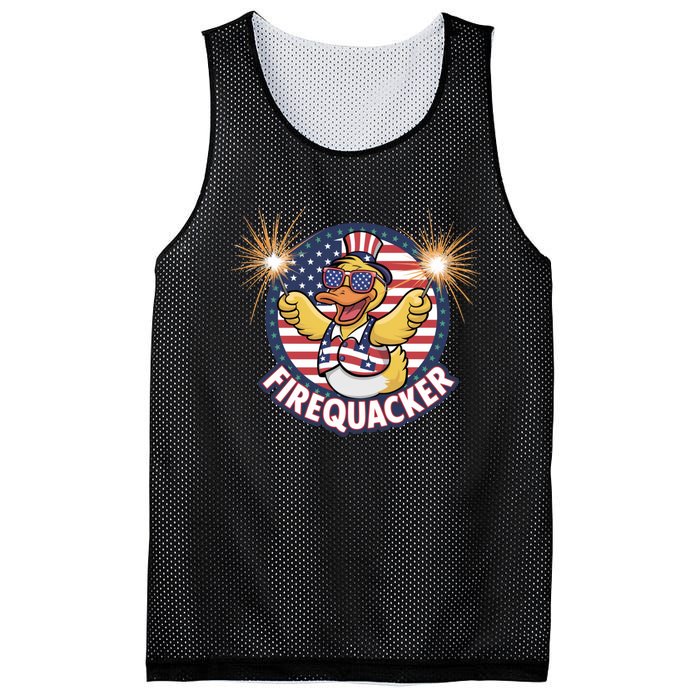 Firequacker Usa Duck Firework 4th Of July Mesh Reversible Basketball Jersey Tank