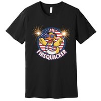 Firequacker Usa Duck Firework 4th Of July Premium T-Shirt