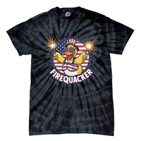 Firequacker Usa Duck Firework 4th Of July Tie-Dye T-Shirt