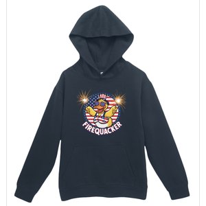 Firequacker Usa Duck Firework 4th Of July Urban Pullover Hoodie