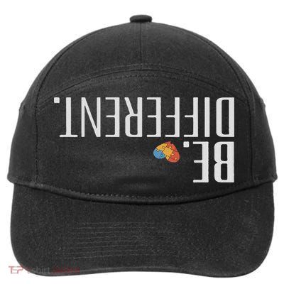 Funny Upside Down Be Different 7-Panel Snapback Hat