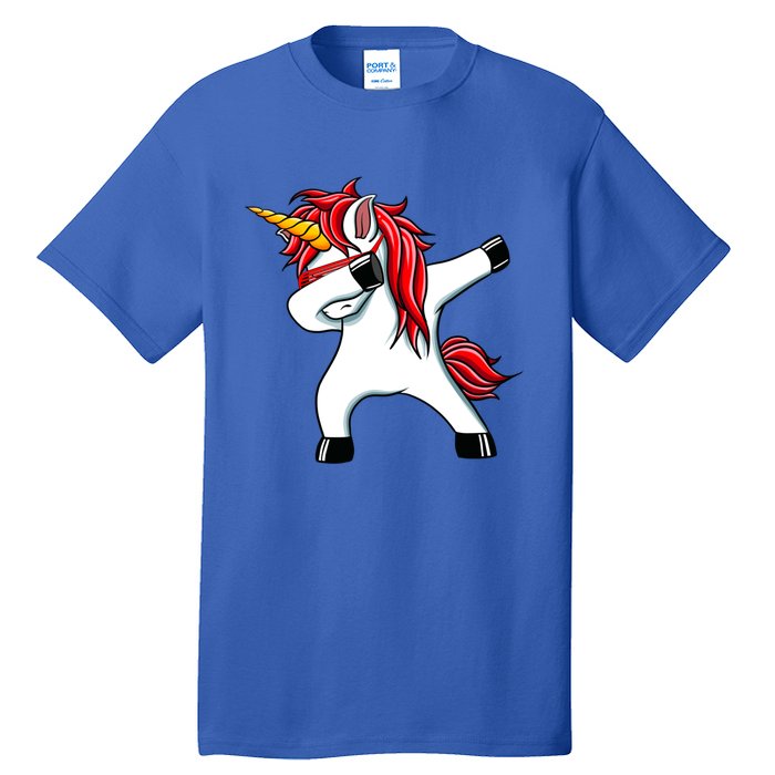 Funny Unicorn Dad Gift Xmas Funny Gift Dad Dabbing Unicorn Gift Tall T-Shirt