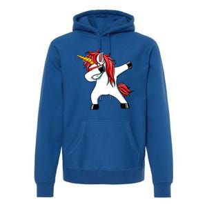 Funny Unicorn Dad Gift Xmas Funny Gift Dad Dabbing Unicorn Gift Premium Hoodie