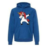 Funny Unicorn Dad Gift Xmas Funny Gift Dad Dabbing Unicorn Gift Premium Hoodie