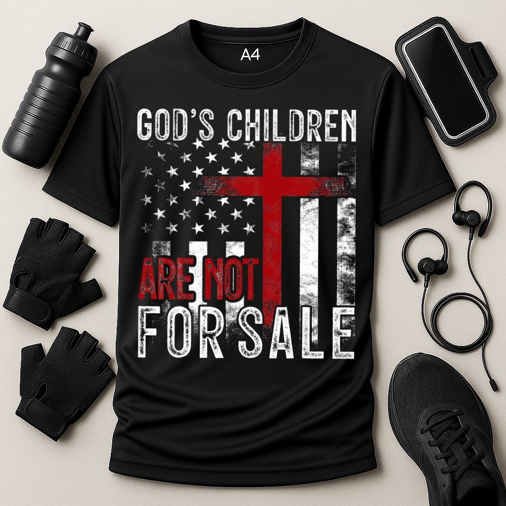 Gods Children Are Not For Sale Funny Political  Cooling Performance Crew T-Shirt
