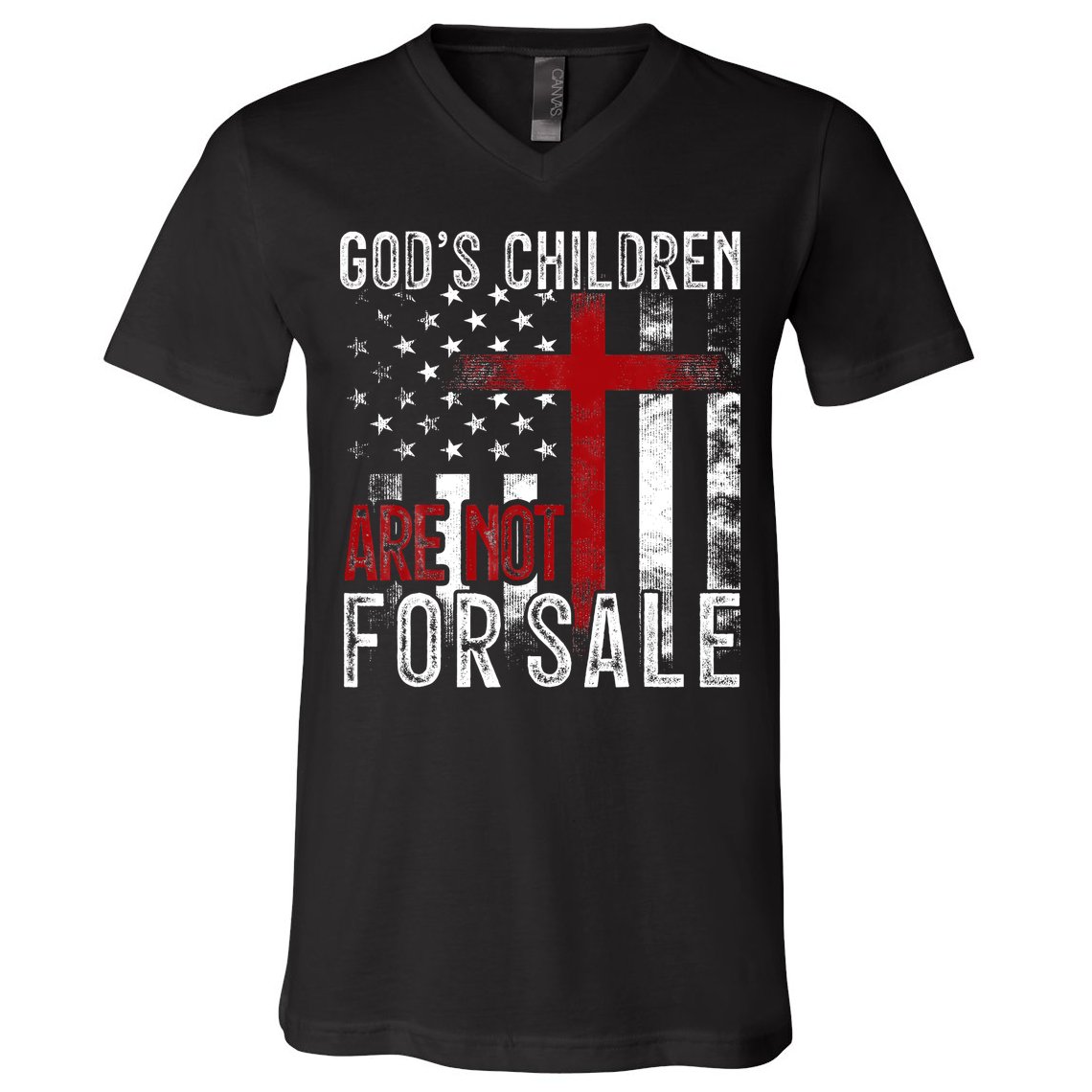 Gods Children Are Not For Sale Funny Political  V-Neck T-Shirt