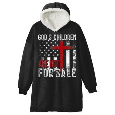 Gods Children Are Not For Sale Funny Political  Hooded Wearable Blanket