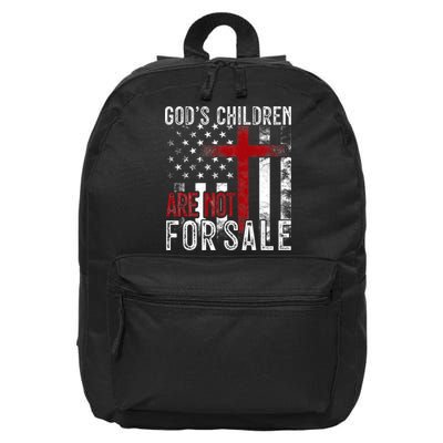 Gods Children Are Not For Sale Funny Political  16 in Basic Backpack