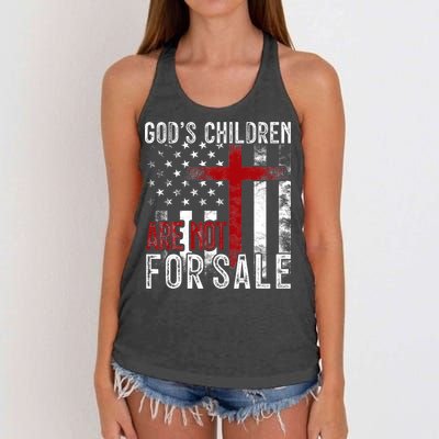 Gods Children Are Not For Sale Funny Political  Women's Knotted Racerback Tank