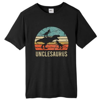 Funny Uncle Dinosaur Daddy Dad Gift 2 Two Unclesaurus Tall Fusion ChromaSoft Performance T-Shirt