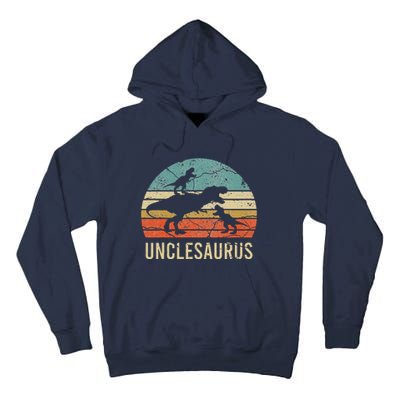 Funny Uncle Dinosaur Daddy Dad Gift 2 Two Unclesaurus Tall Hoodie