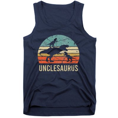 Funny Uncle Dinosaur Daddy Dad Gift 2 Two Unclesaurus Tank Top